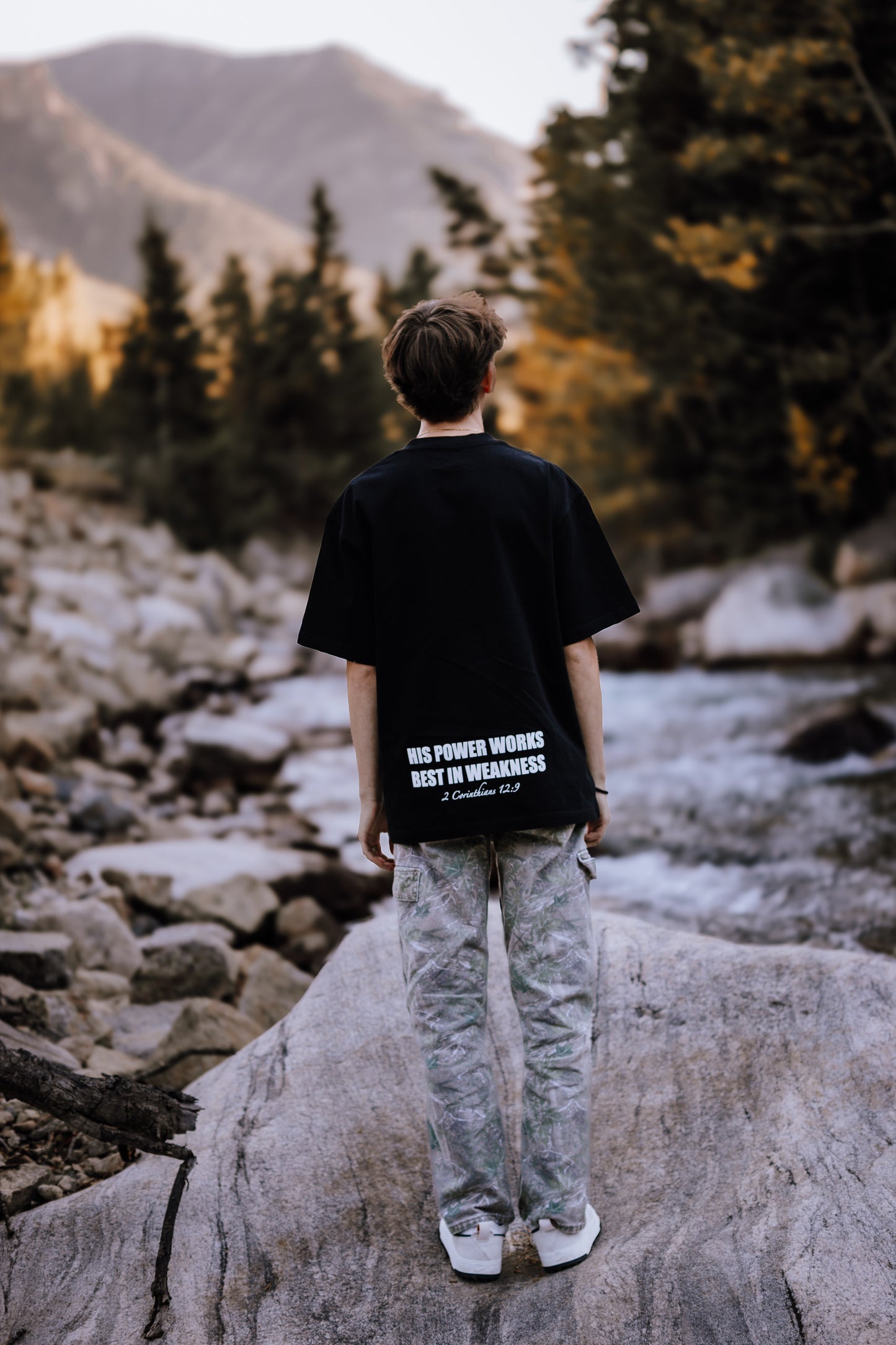 His Power Works Best In Weakness Tee